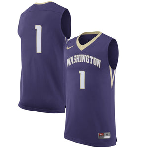Men's Nike #1 Purple Washington Huskies Replica Basketball Jersey