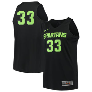 Men's Nike Black Michigan State Spartans College Replica Basketball Jersey