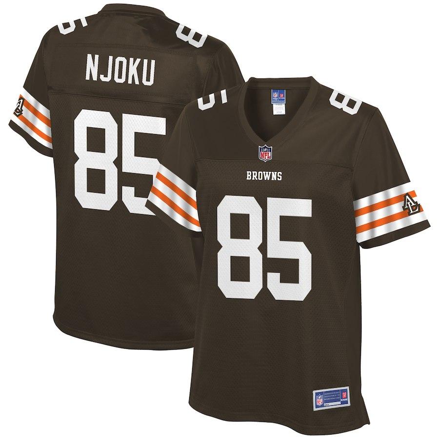 Women's Cleveland Browns David Njoku NFL Pro Line Brown Historic Logo Player Jersey