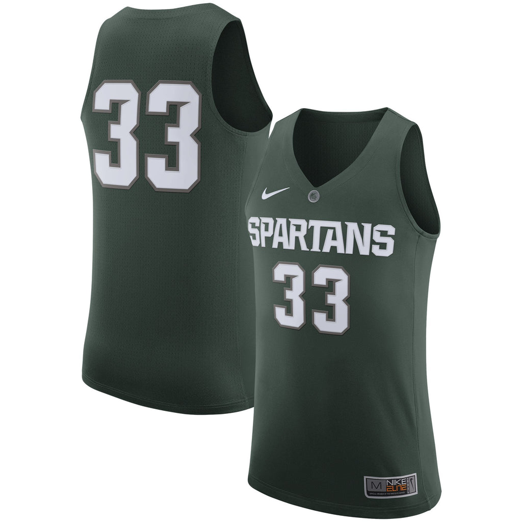 Men's Nike #33 Green Michigan State Spartans Hyper Elite Authentic Basketball Jersey