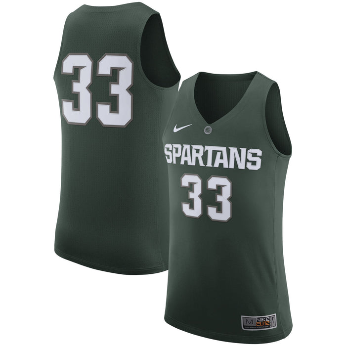 Men's Nike #33 Green Michigan State Spartans Hyper Elite Authentic Basketball Jersey