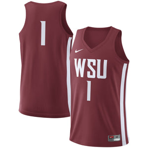 Men's Nike Crimson Washington State Cougars College Replica Basketball Jersey