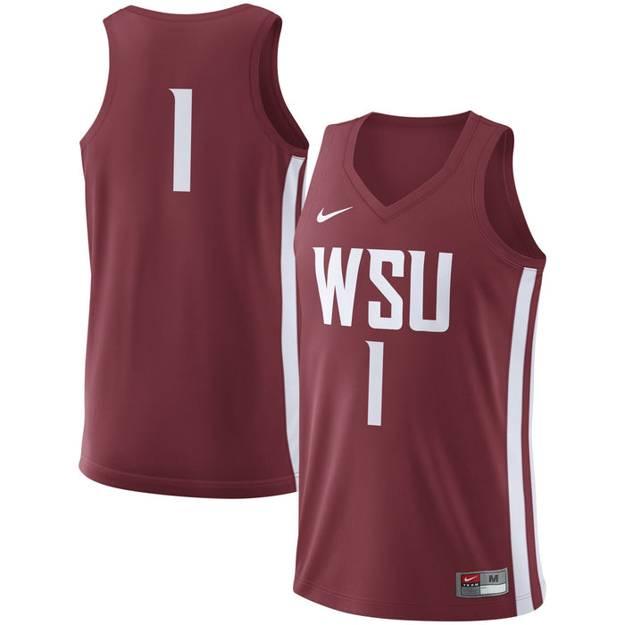 Men's Nike Crimson Washington State Cougars College Replica Basketball Jersey