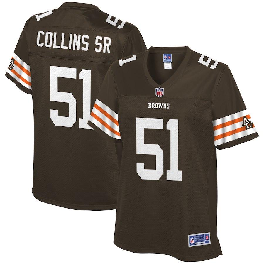 Women's Cleveland Browns Jamie Collins NFL Pro Line Brown Historic Logo Player Jersey