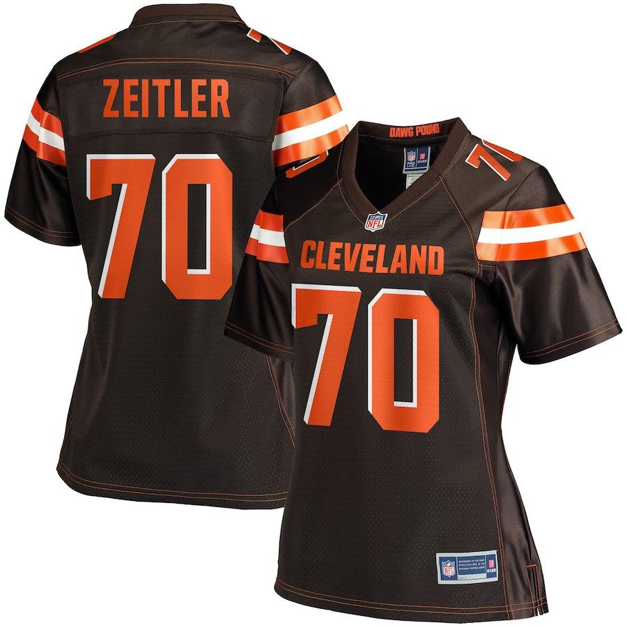 Women's Cleveland Browns Kevin Zeitler NFL Pro Line Brown Player Jersey