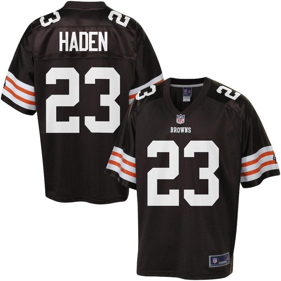 Pro Line Men's Cleveland Browns Historic Logo Joe Haden Team Color Jersey