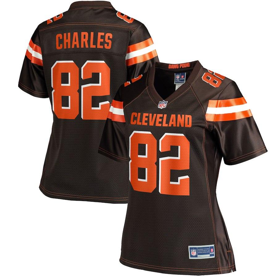 Women's Cleveland Browns Orson Charles NFL Pro Line Brown Player Jersey