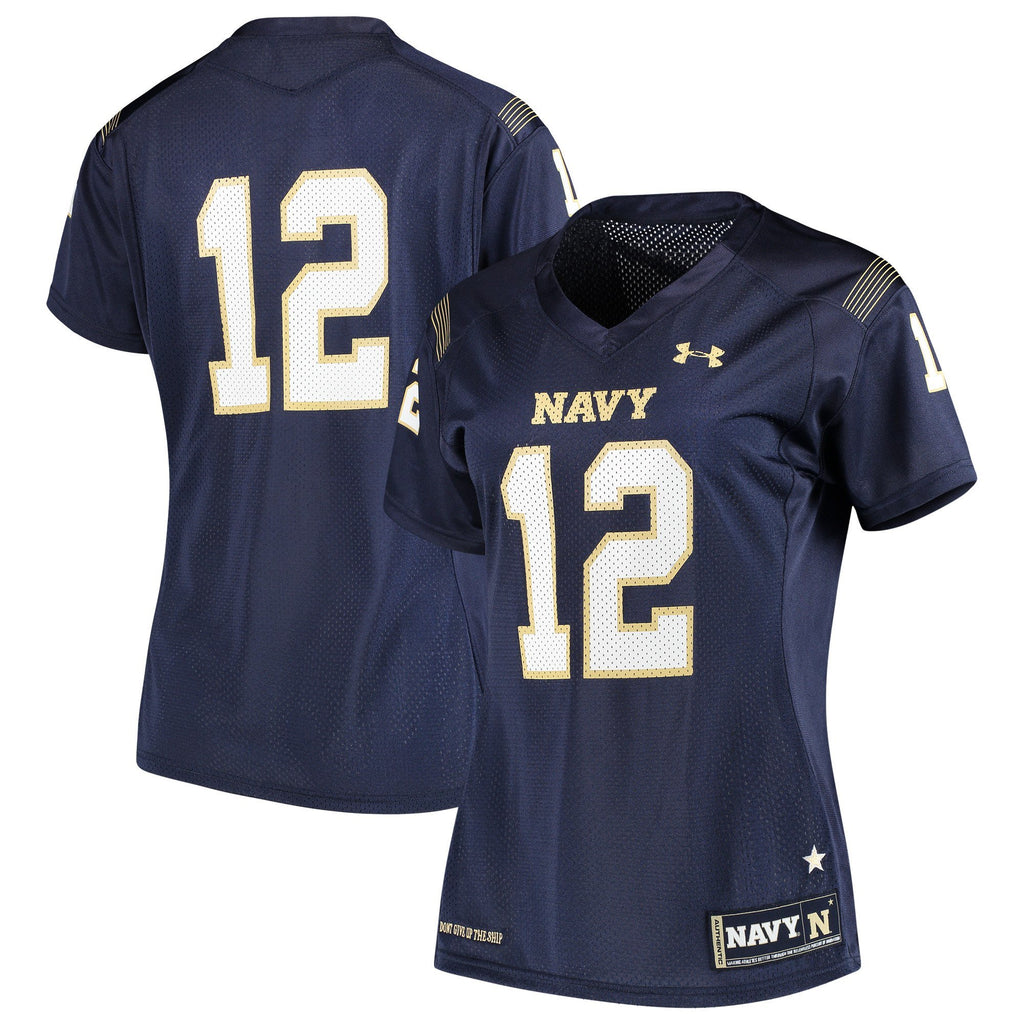 Women's Under Armour #12 Navy Navy Midshipmen Finished Replica Jersey