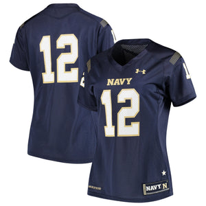Women's Under Armour #12 Navy Navy Midshipmen Finished Replica Jersey