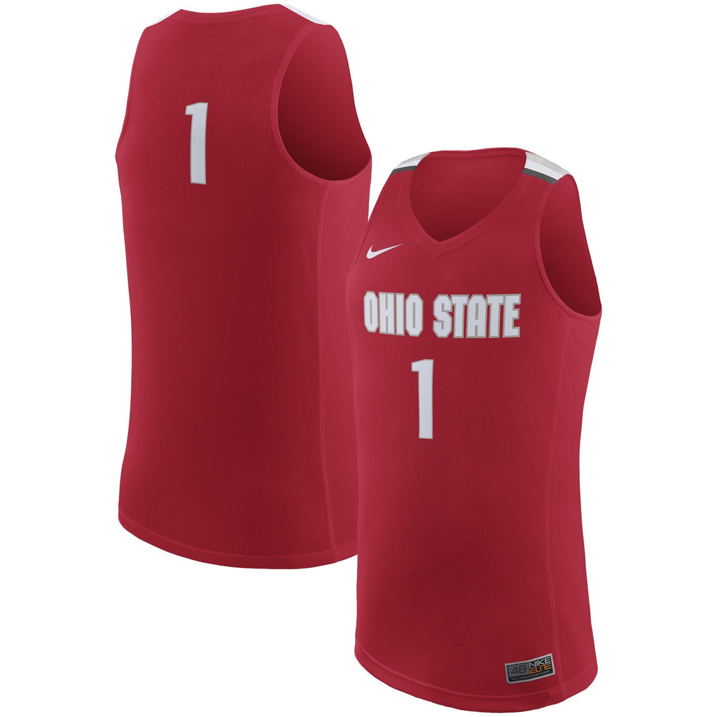 Men's Nike Gray/Scarlet Ohio State Buckeyes College Replica Basketball Jersey