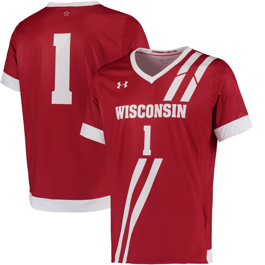 Men's Under Armour #1 Red Wisconsin Badgers Replica Performance Soccer Jersey