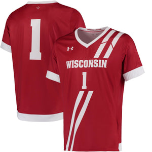 Men's Under Armour #1 Red Wisconsin Badgers Replica Performance Soccer Jersey
