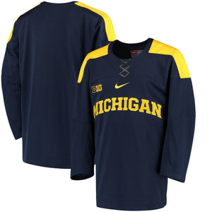 Men's Nike Navy/Whie/Maize Michigan Wolverines Replica Hockey Jersey