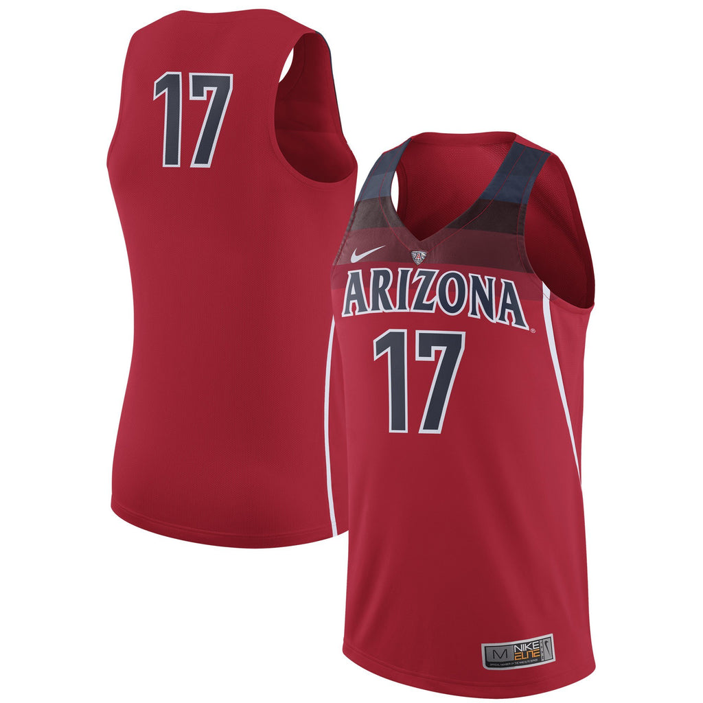 Men's Nike #17 Red Arizona Wildcats Authentic Basketball Jersey