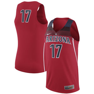 Men's Nike #17 Red Arizona Wildcats Authentic Basketball Jersey