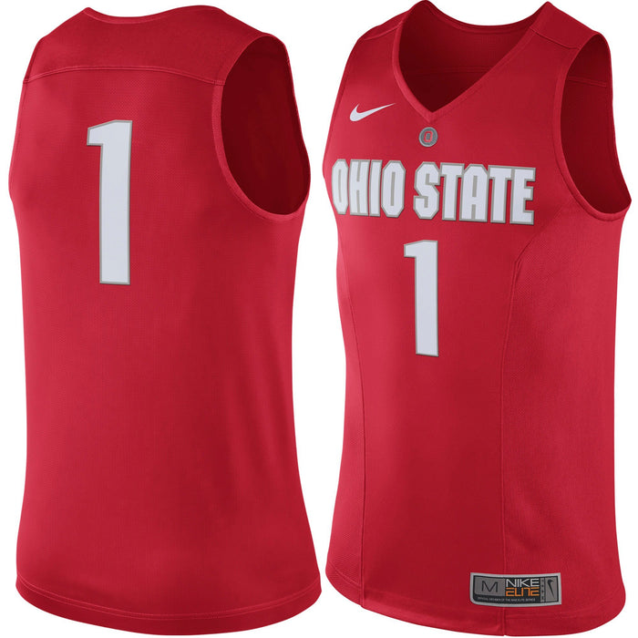Men's Nike #1 Scarlet Ohio State Buckeyes Hyper Elite Authentic Performance Basketball Jersey