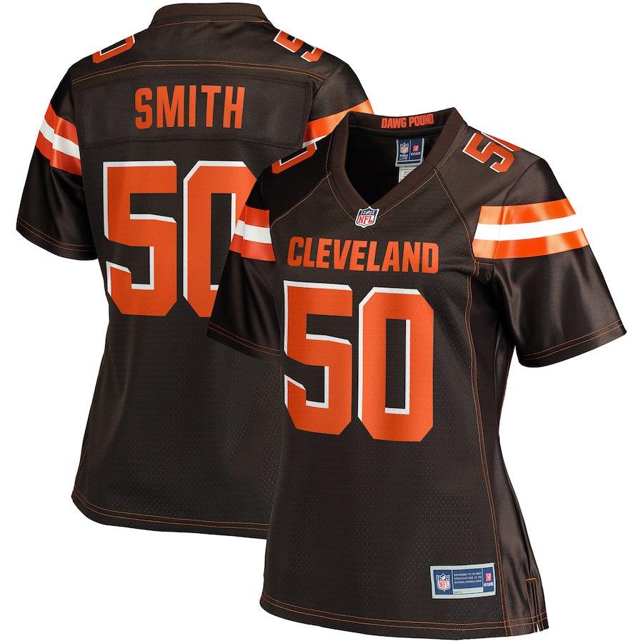 Women's Cleveland Browns Chris Smith NFL Pro Line Brown Player Jersey