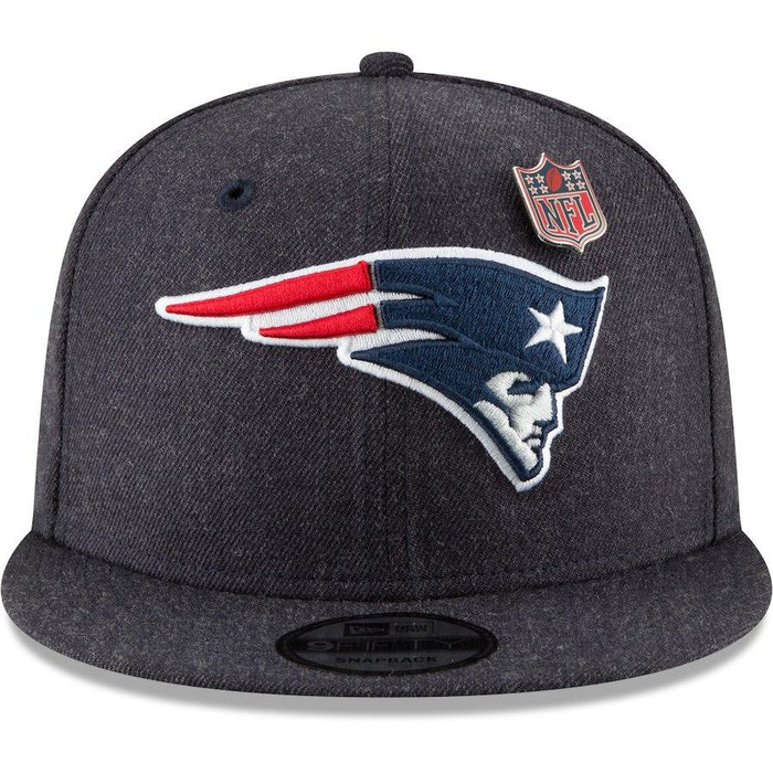 New Era New England Patriots Navy NFL Heathered Pin 9FIFTY Snapback Adjustable Hat