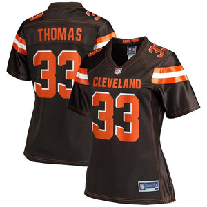 Women's Cleveland Browns Simeon Thomas NFL Pro Line Brown Player Jersey