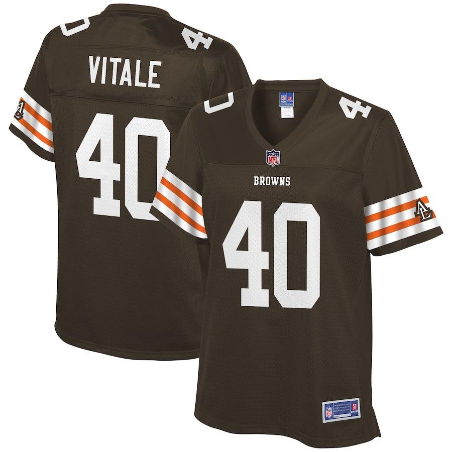 Women's Cleveland Browns Danny Vitale NFL Pro Line Brown Historic Logo Player Jersey