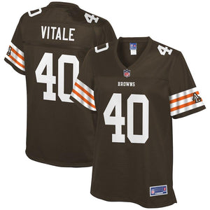 Women's Cleveland Browns Danny Vitale NFL Pro Line Brown Historic Logo Player Jersey