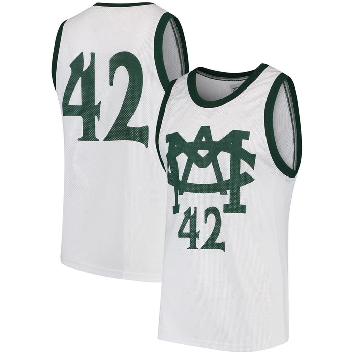 Men's Original Retro Brand White Michigan State Spartans College Vault MAC Replica Basketball Jersey