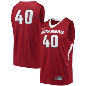 Men's Nike #40 Cardinal Arkansas Razorbacks College Basketball Replica Jersey