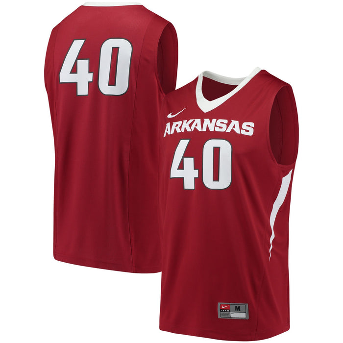 Men's Nike #40 Cardinal Arkansas Razorbacks College Basketball Replica Jersey