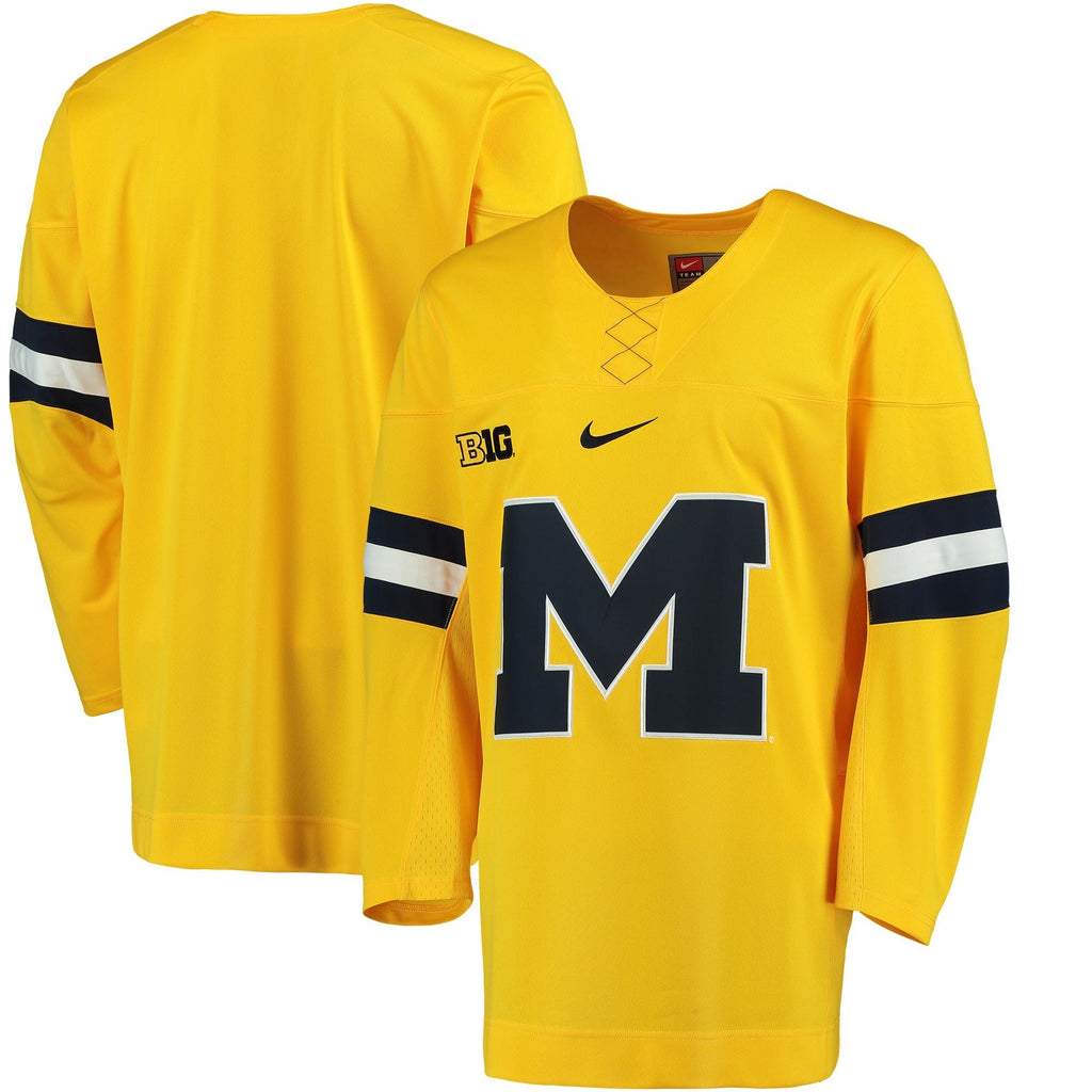 Men's Nike Navy/Whie/Maize Michigan Wolverines Replica Hockey Jersey