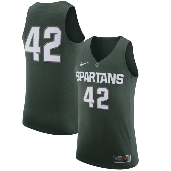 Men's Nike #42 Green Michigan State Spartans Authentic Basketball Jersey