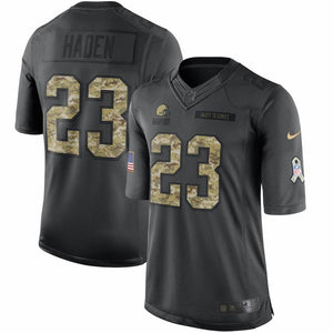 Men's Cleveland Browns Joe Haden Nike Anthracite Salute to Service Limited Jersey