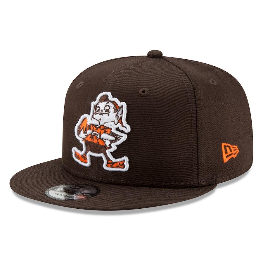 Men's Cleveland Browns New Era Brown Throwback 9FIFTY Adjustable Snapback Hat NFL