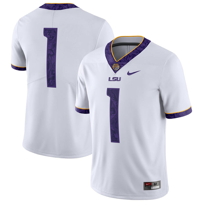 Men's Nike #1 White LSU Tigers Limited Jersey