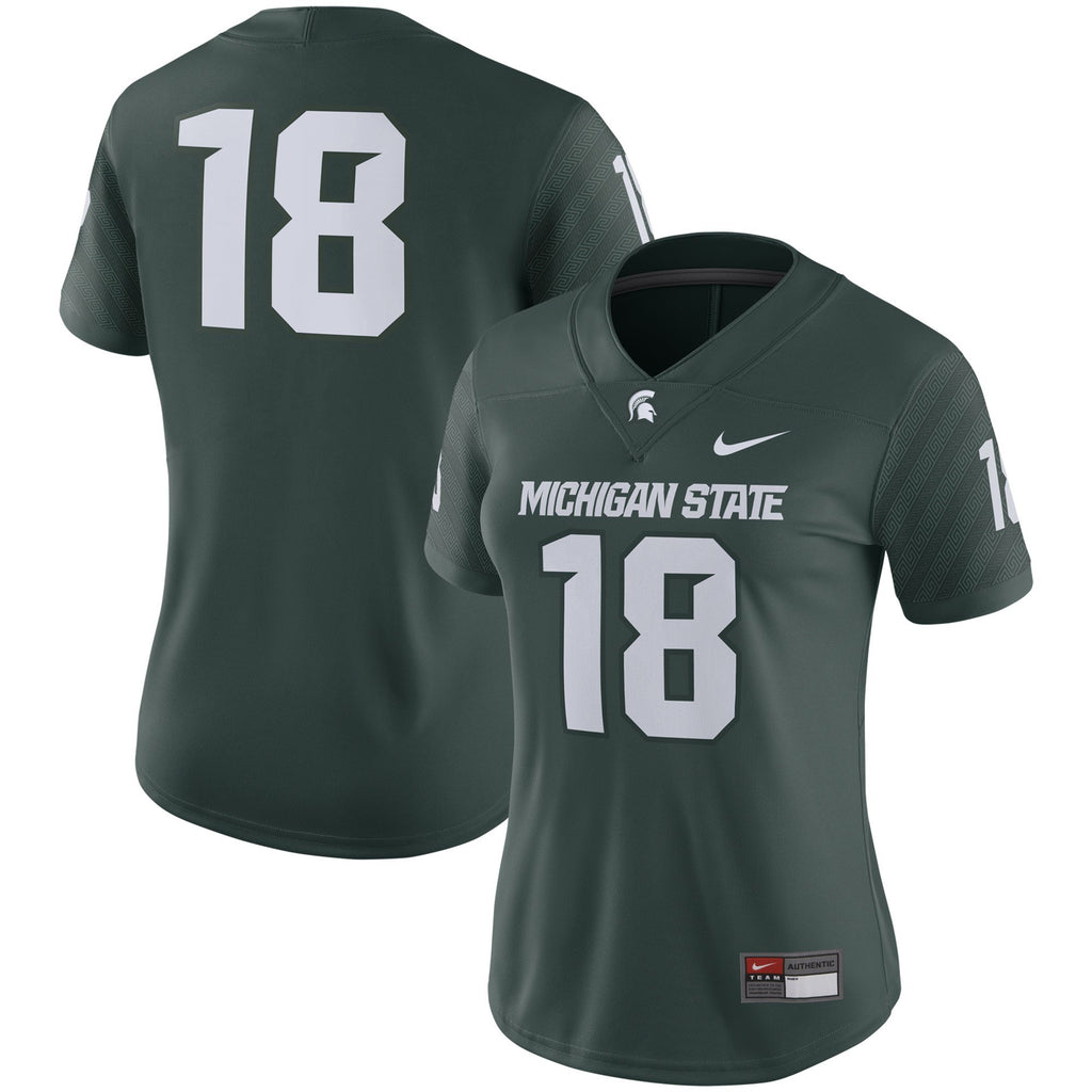 Women's Nike #18 Green Michigan State Spartans Game Jersey