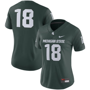 Women's Nike #18 Green Michigan State Spartans Game Jersey