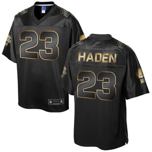 Men's Cleveland Browns Joe Haden NFL Pro Line Black Gold Collection Jersey