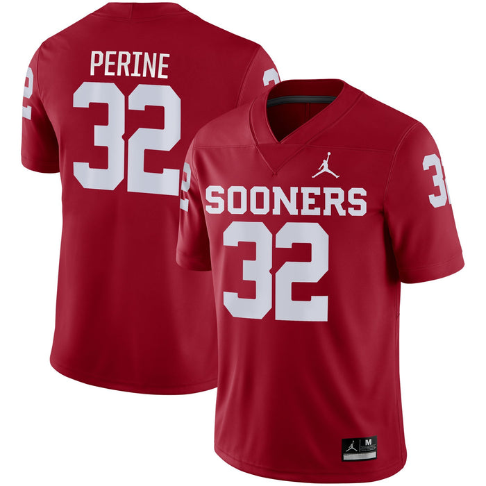 Men's Jordan Brand Samaje Perine Crimson Oklahoma Sooners Game Jersey