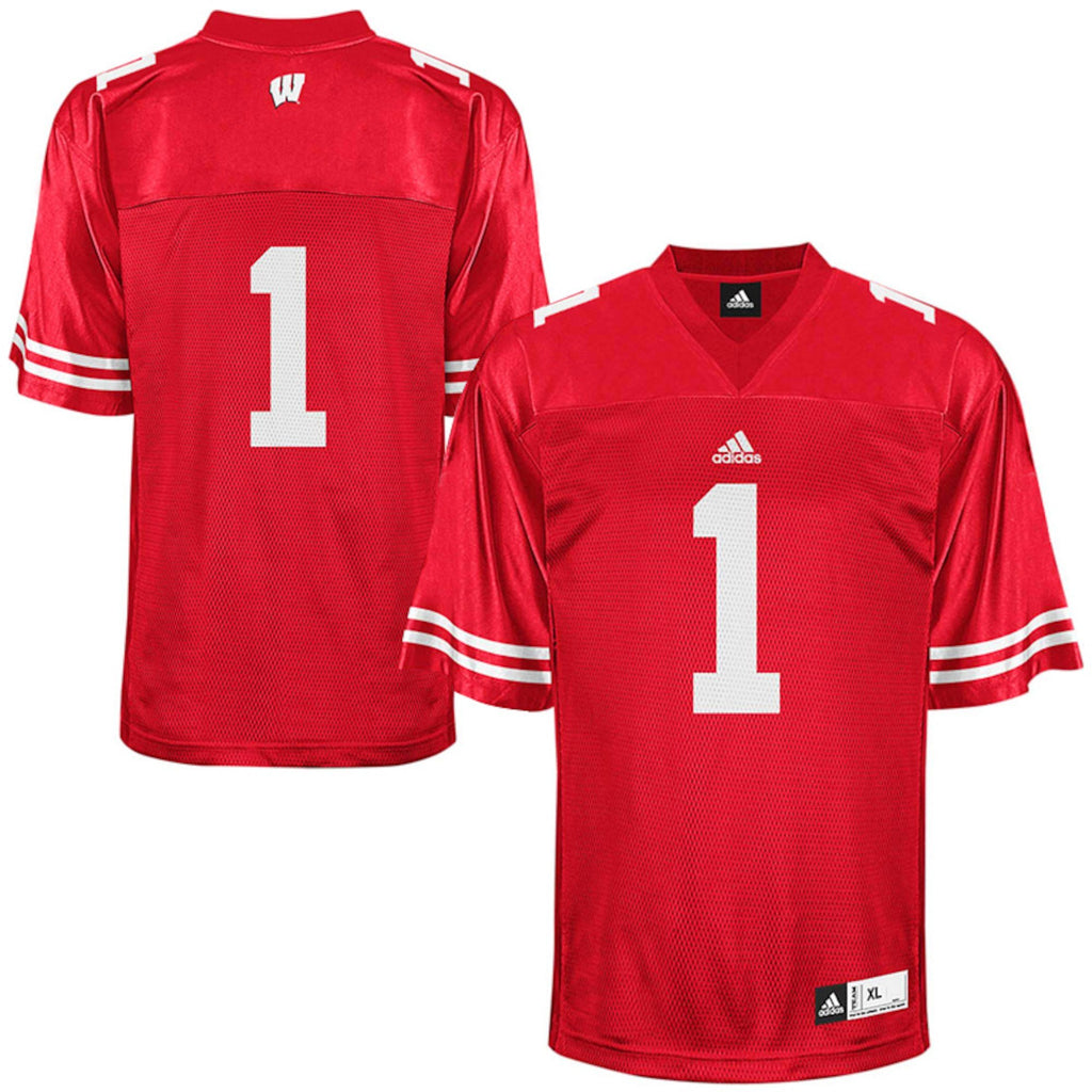 Wisconsin Badgers Adidas No. 1 Replica Master Jersey - Red