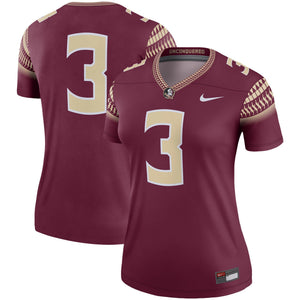 Women's Nike #3 Garnet Florida State Seminoles Legend Jersey