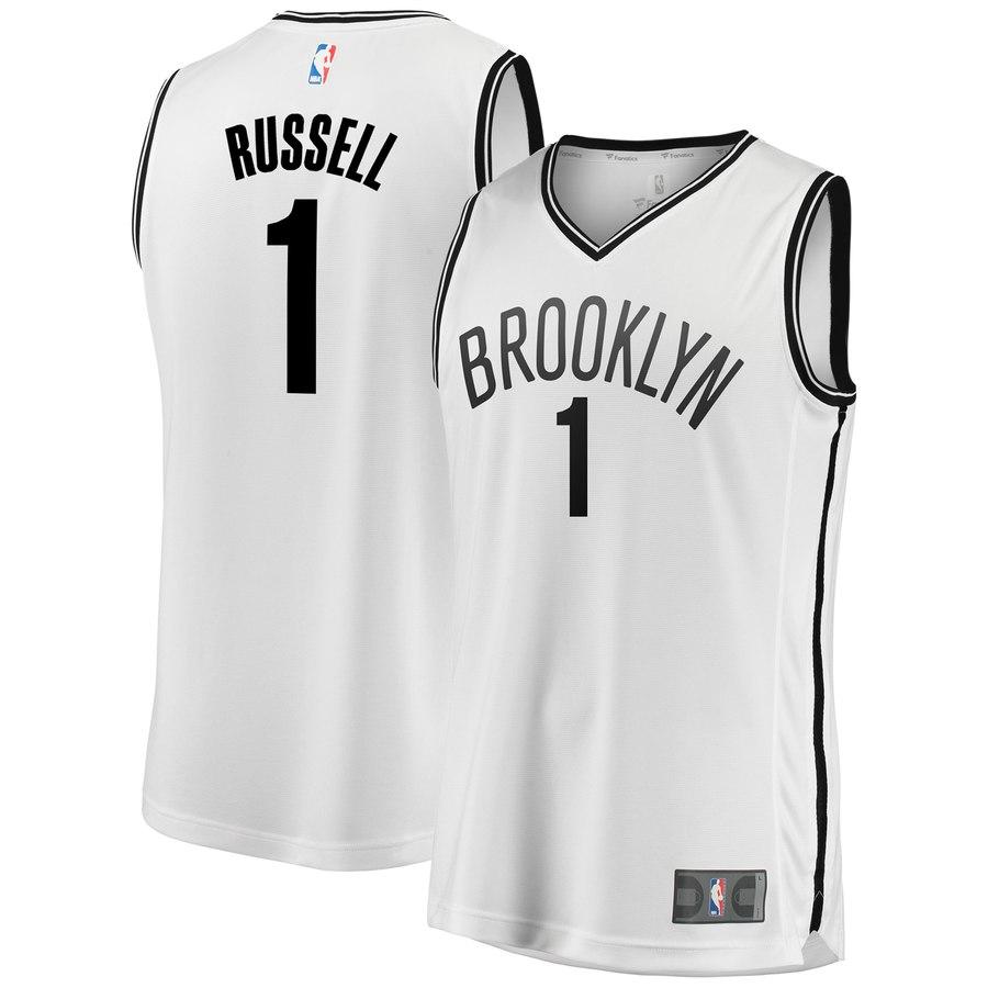 D'Angelo Russell Brooklyn Nets Fast Break Replica Jersey – White