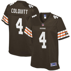 Women's Cleveland Browns Britton Colquitt NFL Pro Line Brown Historic Logo Player Jersey
