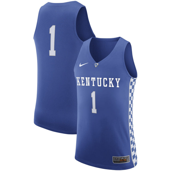 Men's Nike #1 Royal Kentucky Wildcats Authentic Basketball Jersey -